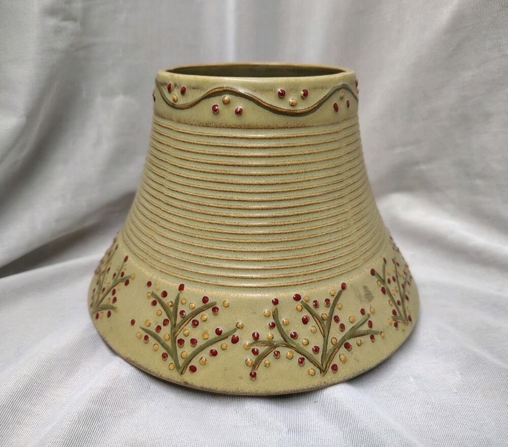 Yankee Candle Stoneberry Large/Medium Shade Berries Olive Green Retired